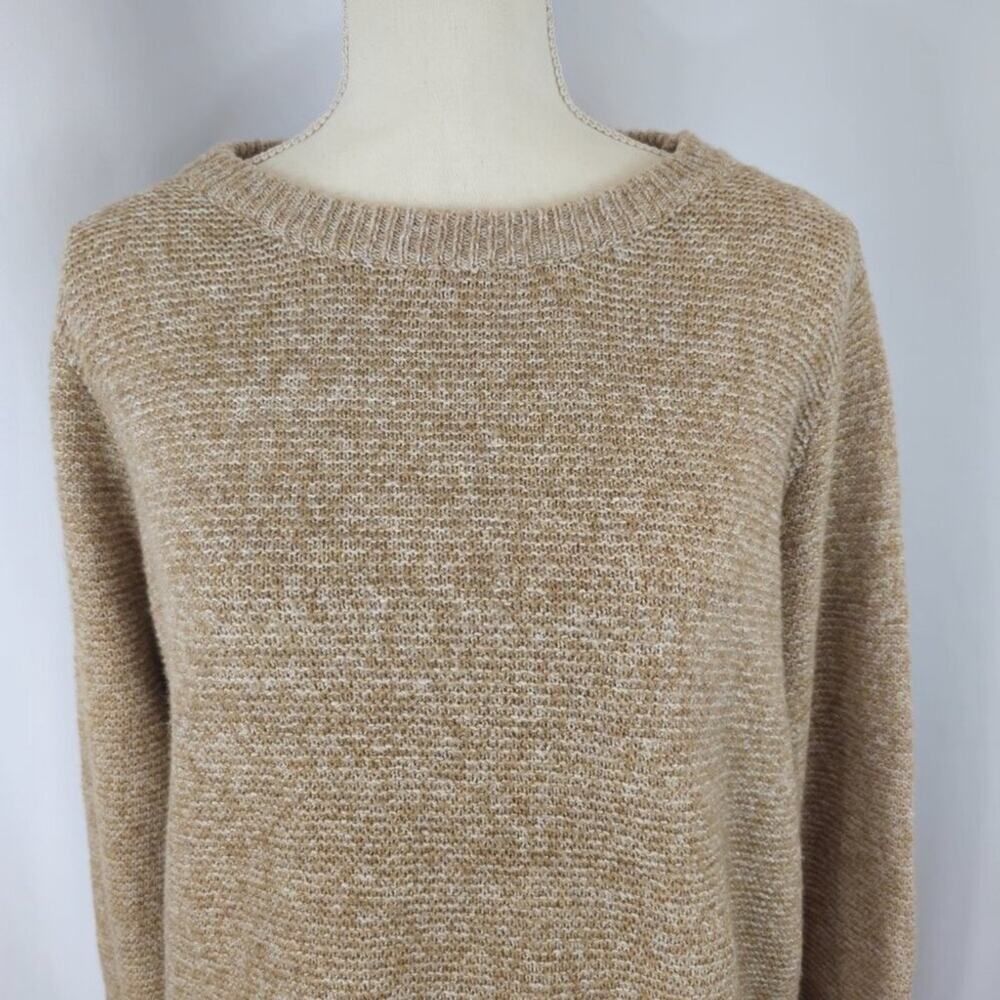 Beige Long Sleeve Knit Crew Neck Sweater Women's Size X-Large - Picture 3 of 15